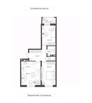 2-к квартира, вторичка, 65м2, 8/18 этаж