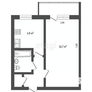 1-к квартира, вторичка, 31м2, 4/5 этаж