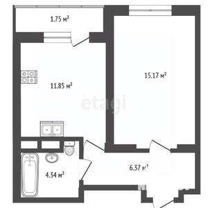 1-к квартира, вторичка, 38м2, 4/14 этаж