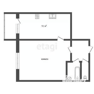1-к квартира, вторичка, 34м2, 5/5 этаж