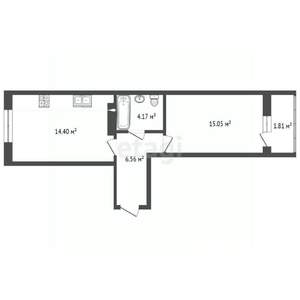 1-к квартира, вторичка, 42м2, 10/12 этаж