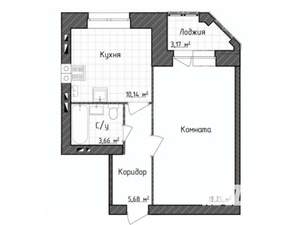 1-к квартира, вторичка, 38м2, 3/5 этаж