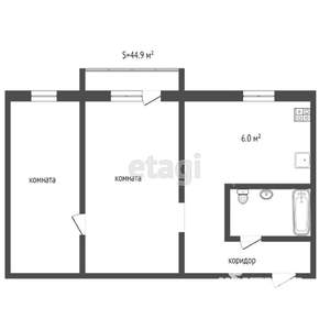 2-к квартира, вторичка, 42м2, 3/5 этаж
