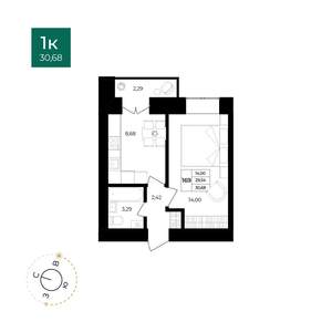 1-к квартира, вторичка, 31м2, 4/12 этаж