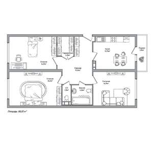 3-к квартира, вторичка, 88м2, 3/10 этаж