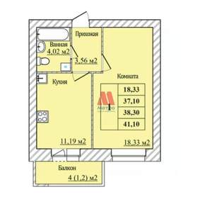 1-к квартира, вторичка, 38м2, 7/8 этаж