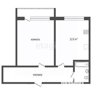 1-к квартира, вторичка, 39м2, 3/10 этаж