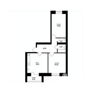 2-к квартира, вторичка, 63м2, 3/5 этаж