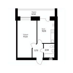 1-к квартира, вторичка, 38м2, 4/5 этаж