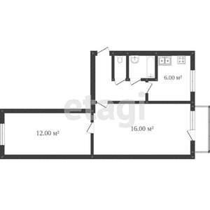 2-к квартира, вторичка, 45м2, 4/5 этаж