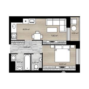 2-к квартира, вторичка, 39м2, 18/18 этаж