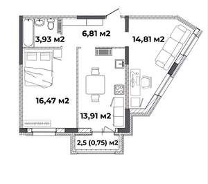 2-к квартира, вторичка, 57м2, 3/18 этаж