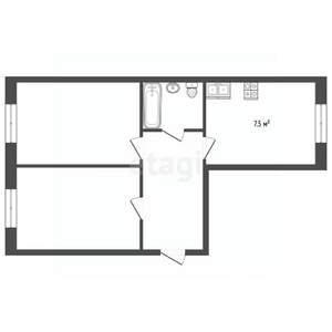 2-к квартира, вторичка, 40м2, 1/2 этаж