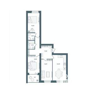 3-к квартира, строящийся дом, 92м2, 4/16 этаж