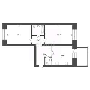 2-к квартира, вторичка, 81м2, 1/5 этаж
