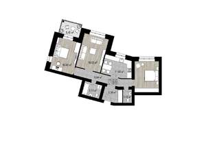 3-к квартира, строящийся дом, 87м2, 2/4 этаж