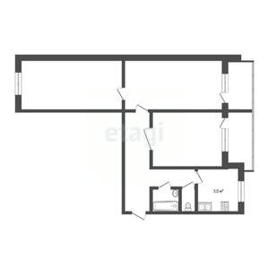 3-к квартира, вторичка, 66м2, 4/5 этаж