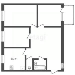 3-к квартира, вторичка, 72м2, 8/14 этаж