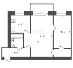 2-к квартира, вторичка, 45м2, 3/5 этаж