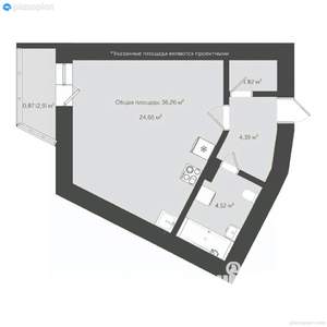 Студия квартира, сданный дом, 40м2, 7/18 этаж