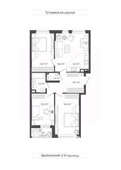 3-к квартира, вторичка, 83м2, 8/18 этаж