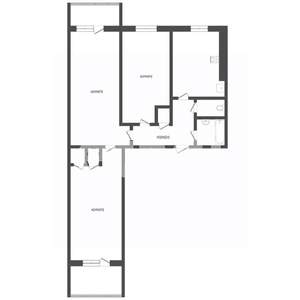 3-к квартира, вторичка, 57м2, 3/9 этаж
