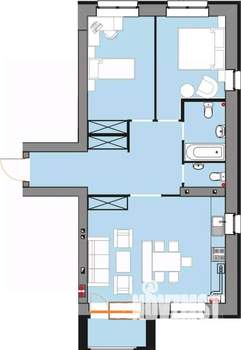 2-к квартира, сданный дом, 75м2, 1/4 этаж