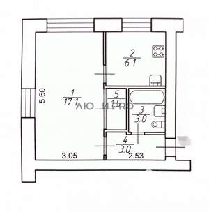 1-к квартира, вторичка, 31м2, 5/5 этаж