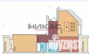 1-к квартира, сданный дом, 41м2, 1/5 этаж