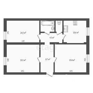 3-к квартира, вторичка, 82м2, 1/3 этаж