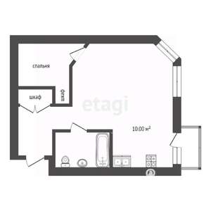 1-к квартира, вторичка, 46м2, 6/8 этаж