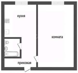 1-к квартира, вторичка, 30м2, 9/9 этаж