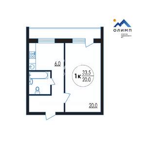 1-к квартира, вторичка, 34м2, 2/9 этаж