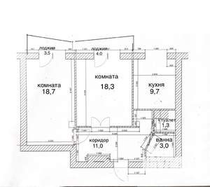 2-к квартира, вторичка, 62м2, 3/12 этаж