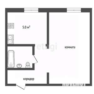 1-к квартира, вторичка, 31м2, 1/5 этаж