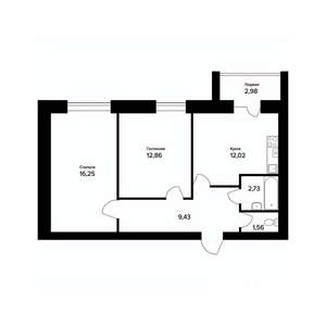 2-к квартира, вторичка, 56м2, 3/5 этаж