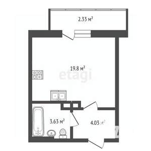 Студия квартира, вторичка, 30м2, 6/10 этаж