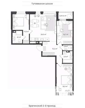 3-к квартира, вторичка, 87м2, 4/9 этаж