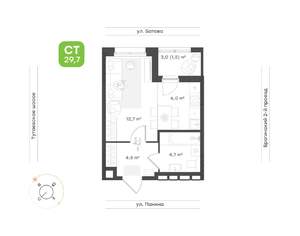 1-к квартира, вторичка, 30м2, 2/18 этаж