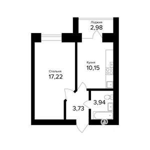 1-к квартира, вторичка, 37м2, 5/5 этаж