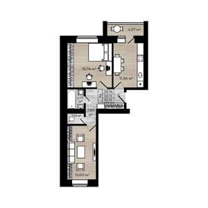 2-к квартира, вторичка, 55м2, 5/5 этаж