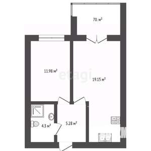 1-к квартира, вторичка, 40м2, 3/4 этаж