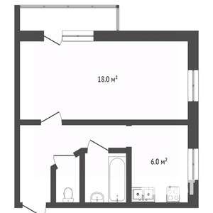 1-к квартира, вторичка, 31м2, 5/5 этаж