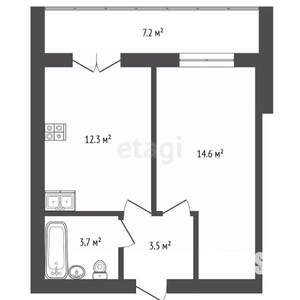 1-к квартира, вторичка, 37м2, 2/9 этаж
