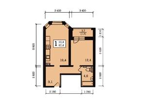 1-к квартира, строящийся дом, 47м2, 3/10 этаж