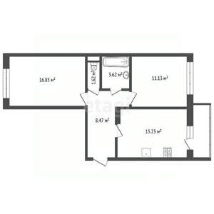 2-к квартира, вторичка, 55м2, 7/10 этаж