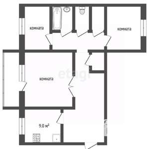 3-к квартира, вторичка, 69м2, 7/9 этаж