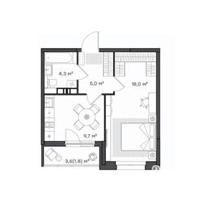 1-к квартира, вторичка, 39м2, 7/9 этаж