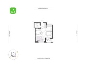 2-к квартира, вторичка, 44м2, 14/18 этаж