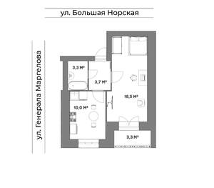 1-к квартира, строящийся дом, 37м2, 1/5 этаж